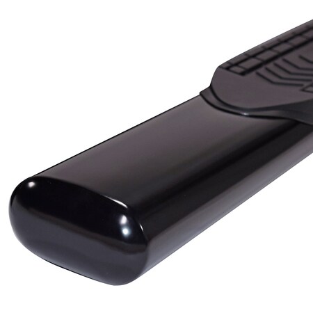 Trailfx With Step Pads, 6" Oval Bent Side Bars, Powder Coated, Black, Steel, With Welded End Caps A8252B